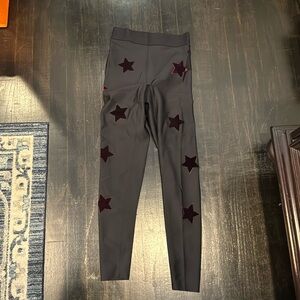 Ultracor leggings black with burgundy velvet stars small